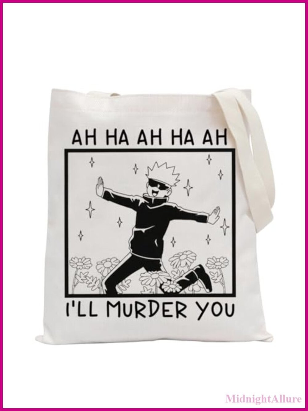 Canvas Shoulder Tote Bag Anime Inspired Large Washable Gift